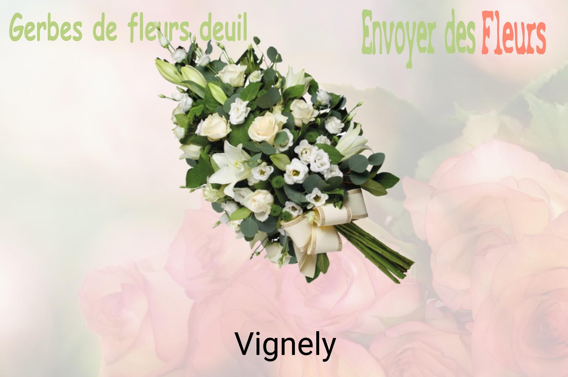 Gerbe de fleurs de deuil livrée à Vignely